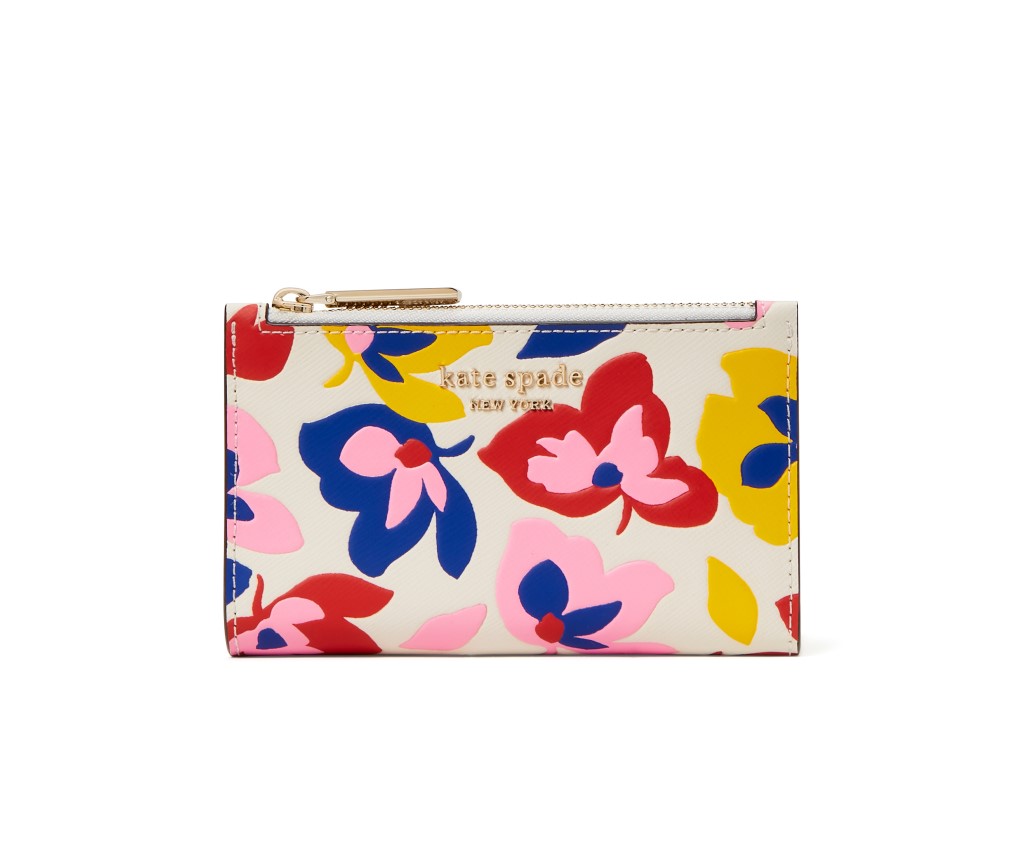 Spencer Summer Flower Embossed Small Slim Bifold Wallet (Cream Multi)